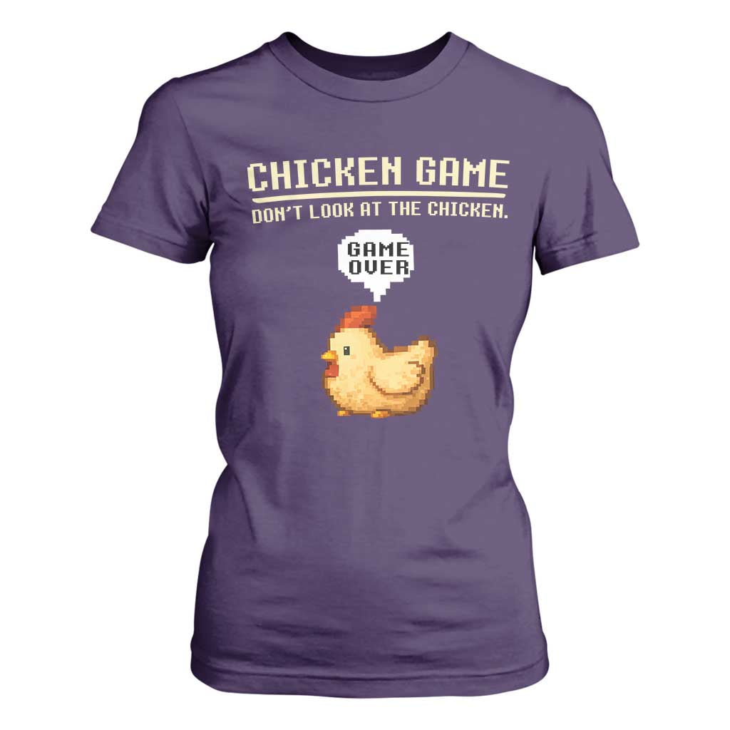 Funny Chicken T Shirt For Women Game Dont Look At The Chicken TS10 Purple Print Your Wear