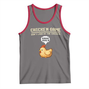 Funny Chicken Tank Top Game Dont Look At The Chicken TS10 Deep Heather Red Print Your Wear