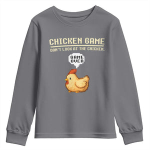 Funny Chicken Youth Sweatshirt Game Dont Look At The Chicken TS10 Charcoal Print Your Wear