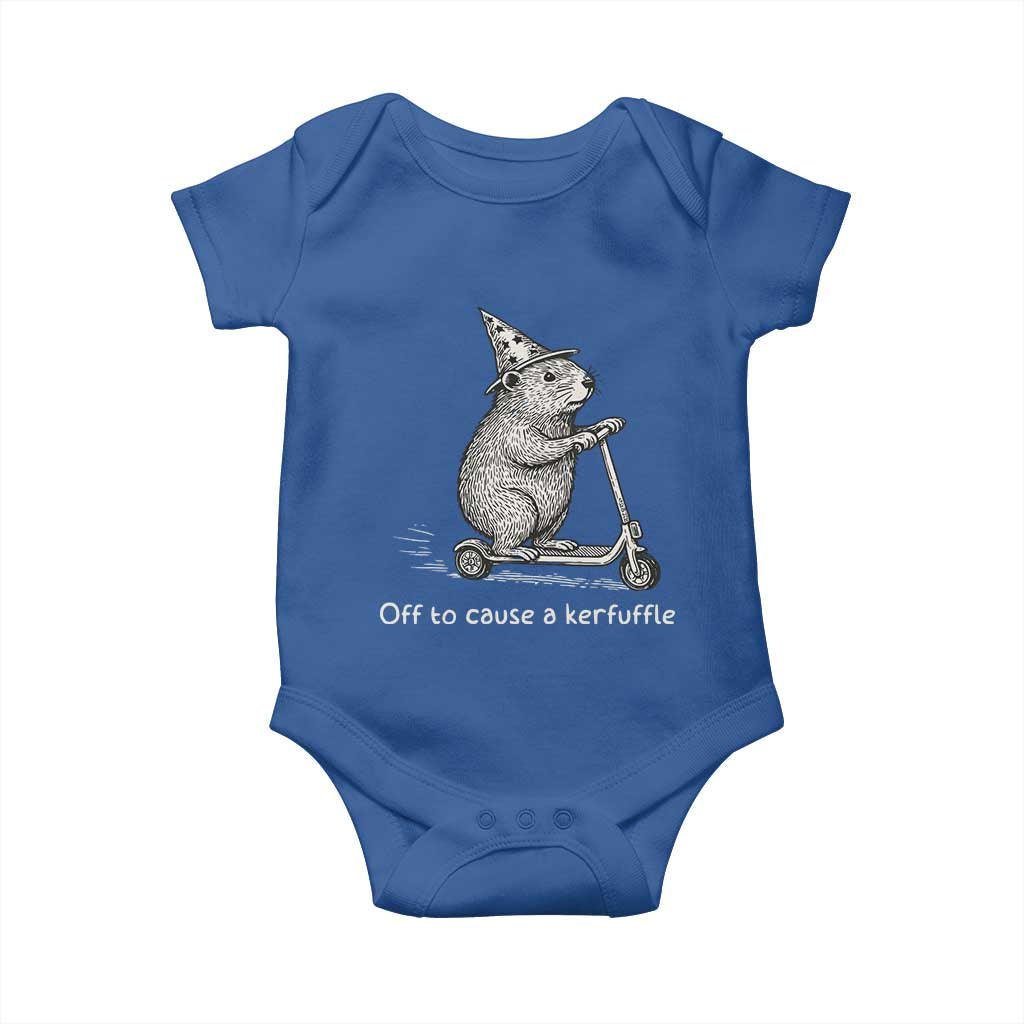 Funny Groundhog Off To Cause A Kerfuffle Baby Onesie TS10 Royal Blue Print Your Wear