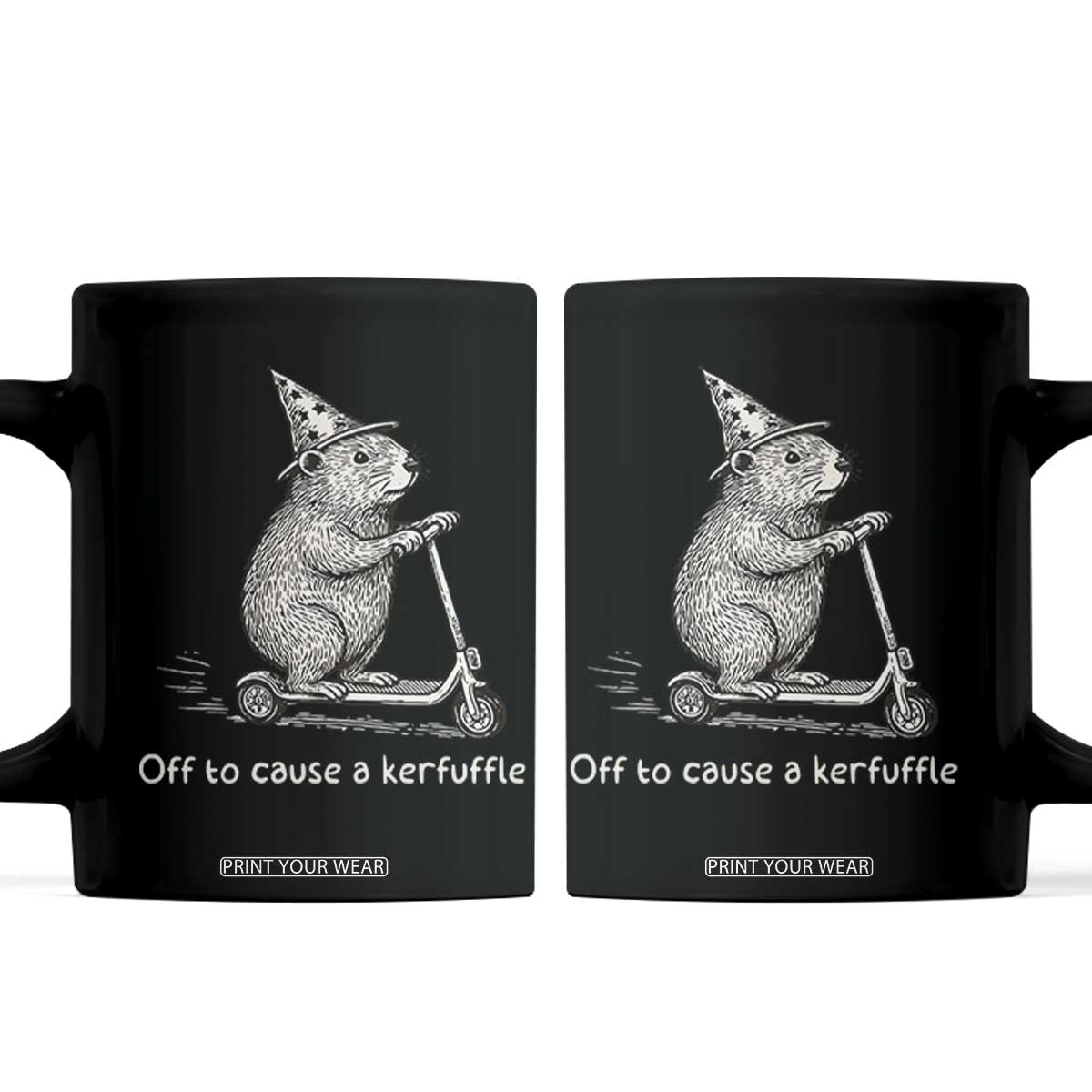 Funny Groundhog Off To Cause A Kerfuffle Coffee Mug TS10 Black Print Your Wear