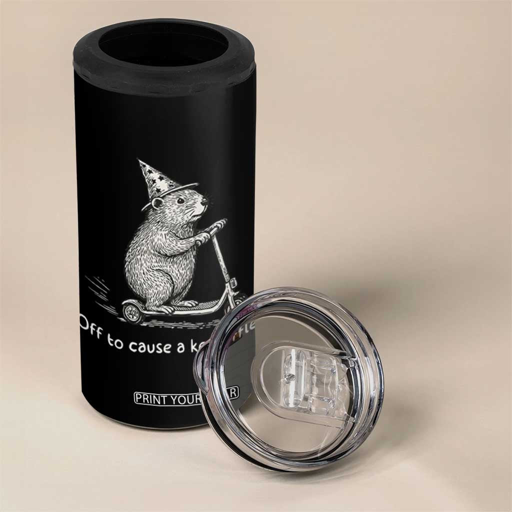 Funny Groundhog Off To Cause A Kerfuffle 4 in 1 Can Cooler Tumbler TS10 Print Your Wear