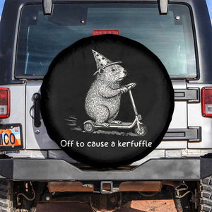 Funny Groundhog Off To Cause A Kerfuffle Spare Tire Cover TS10 No hole Black Print Your Wear