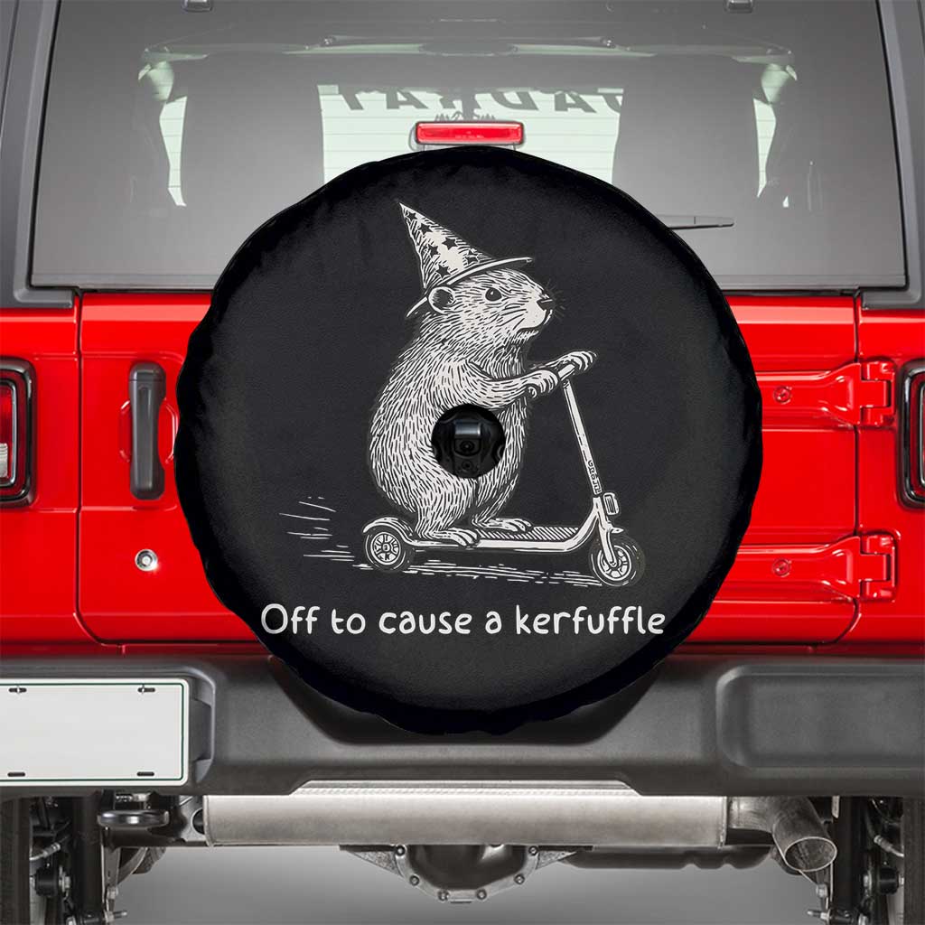 Funny Groundhog Off To Cause A Kerfuffle Spare Tire Cover TS10 Black Print Your Wear