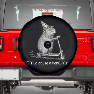 Funny Groundhog Off To Cause A Kerfuffle Spare Tire Cover TS10 Black Print Your Wear