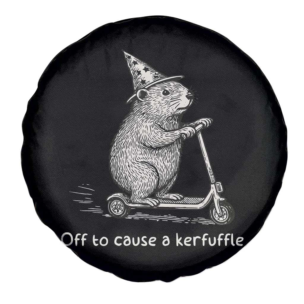 Funny Groundhog Off To Cause A Kerfuffle Spare Tire Cover TS10 Print Your Wear