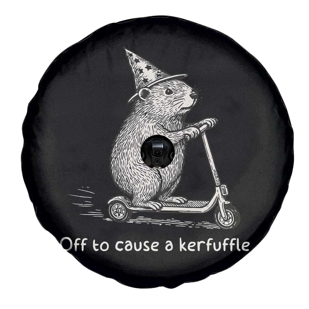 Funny Groundhog Off To Cause A Kerfuffle Spare Tire Cover TS10 Print Your Wear