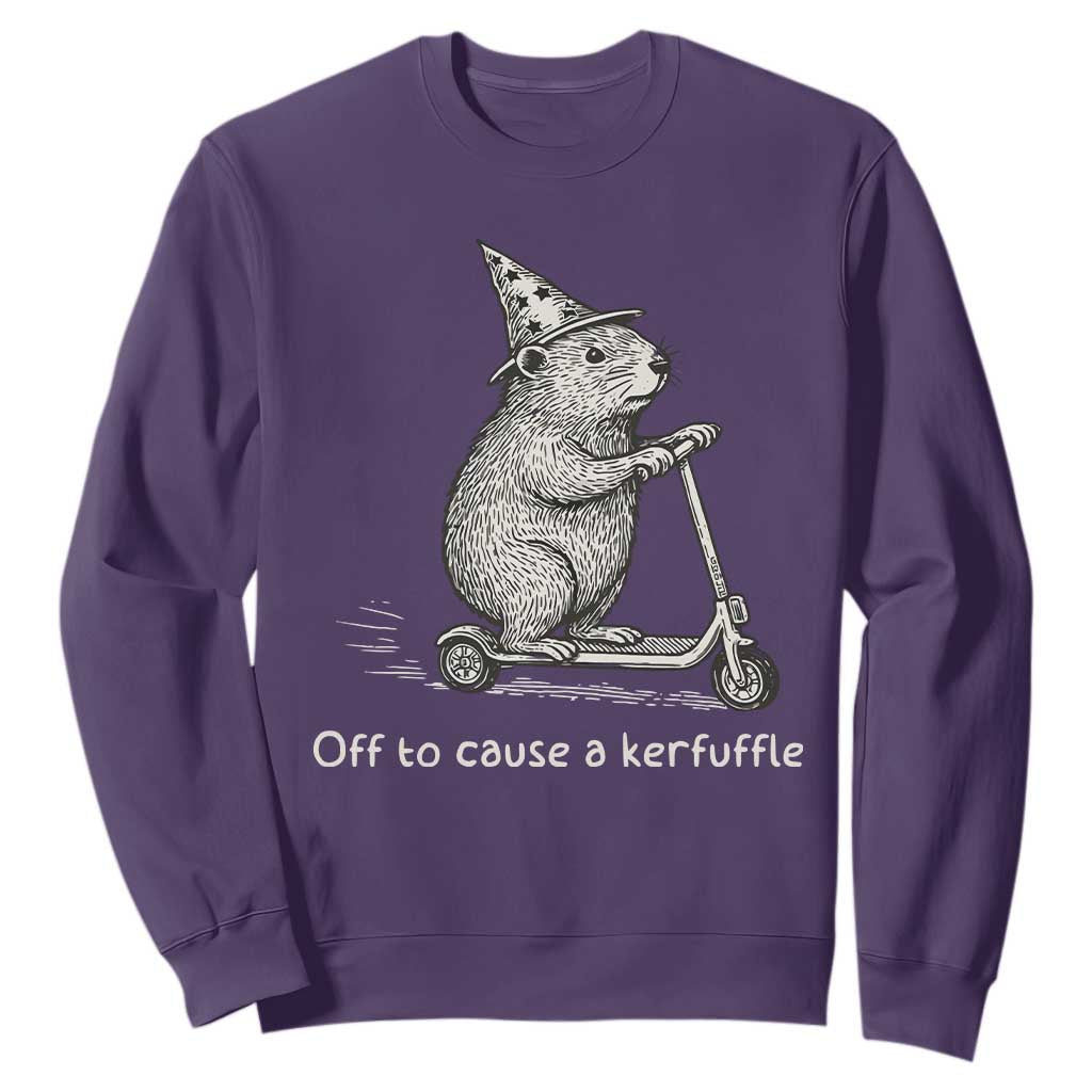 Funny Groundhog Off To Cause A Kerfuffle Sweatshirt TS10 Purple Print Your Wear