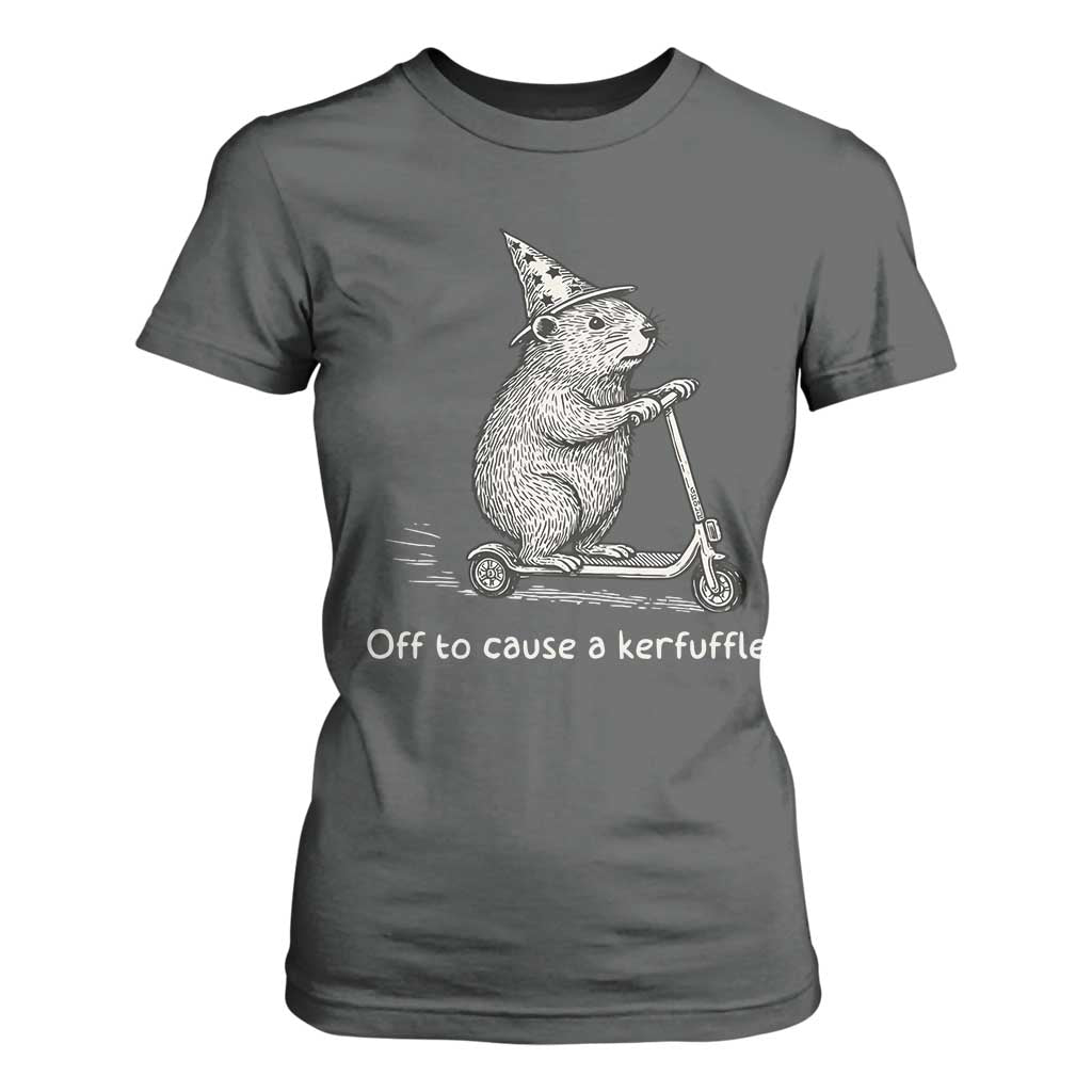 Funny Groundhog Off To Cause A Kerfuffle T Shirt For Women TS10 Dark Heather Print Your Wear