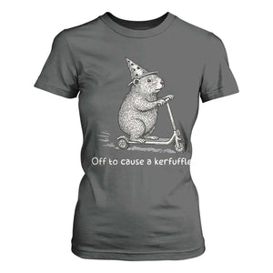 Funny Groundhog Off To Cause A Kerfuffle T Shirt For Women TS10 Dark Heather Print Your Wear