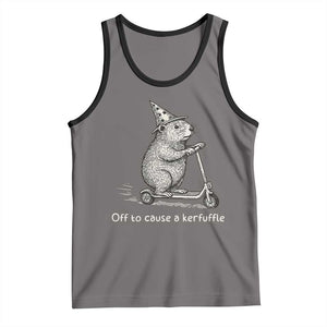 Funny Groundhog Off To Cause A Kerfuffle Tank Top TS10 Deep Heather Black Print Your Wear