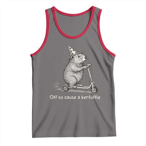 Funny Groundhog Off To Cause A Kerfuffle Tank Top TS10 Deep Heather Red Print Your Wear