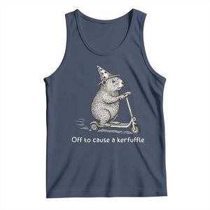 Funny Groundhog Off To Cause A Kerfuffle Tank Top TS10 Navy Print Your Wear