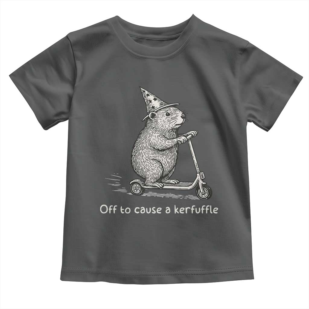 Funny Groundhog Off To Cause A Kerfuffle Toddler T Shirt TS10 Dark Heather Print Your Wear