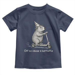 Funny Groundhog Off To Cause A Kerfuffle Toddler T Shirt TS10 Navy Print Your Wear