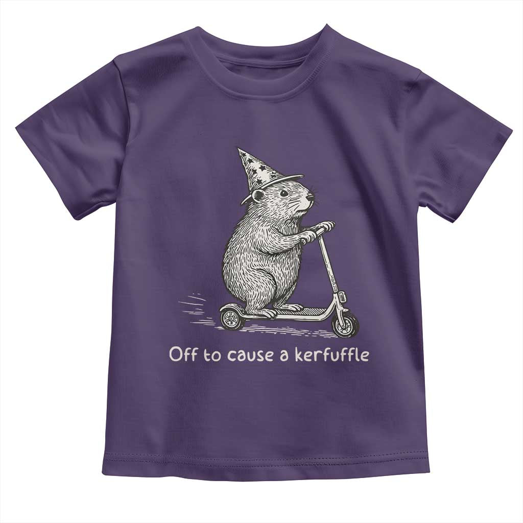 Funny Groundhog Off To Cause A Kerfuffle Toddler T Shirt TS10 Purple Print Your Wear