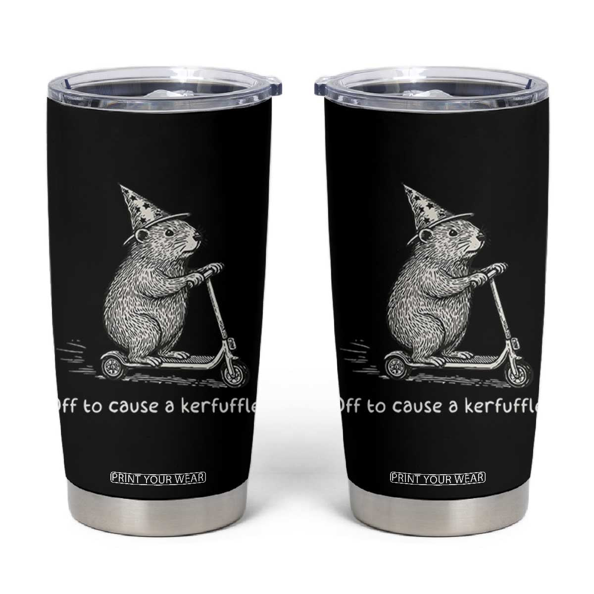 Funny Groundhog Off To Cause A Kerfuffle Tumbler Cup TS10 Black Print Your Wear