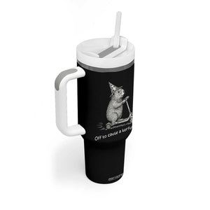 Funny Groundhog Off To Cause A Kerfuffle Tumbler With Handle TS10 Print Your Wear