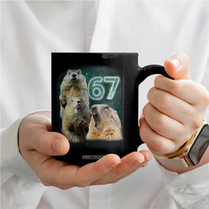 67 Meme Groundhog Coffee Mug Howling At The Moon Funny Six Seven Meme Ground Hog Day TS10 Print Your Wear
