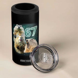 67 Meme Groundhog 4 in 1 Can Cooler Tumbler Howling At The Moon Funny Six Seven Meme Ground Hog Day TS10 Print Your Wear