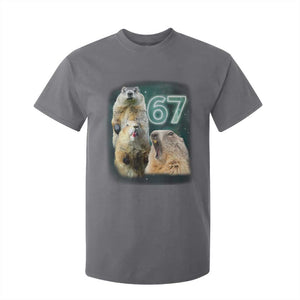 67 Meme Groundhog T Shirt For Kid Howling At The Moon Funny Six Seven Meme Ground Hog Day TS10 Charcoal Print Your Wear