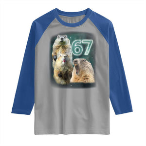 67 Meme Groundhog Raglan Shirt Howling At The Moon Funny Six Seven Meme Ground Hog Day TS10 Sport Gray Royal Print Your Wear