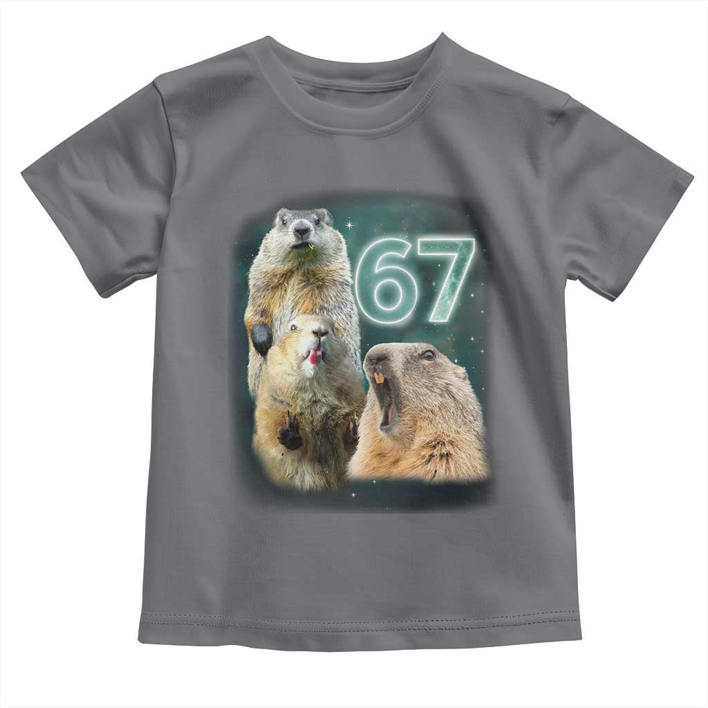 67 Meme Groundhog Toddler T Shirt Howling At The Moon Funny Six Seven Meme Ground Hog Day TS10 Charcoal Print Your Wear