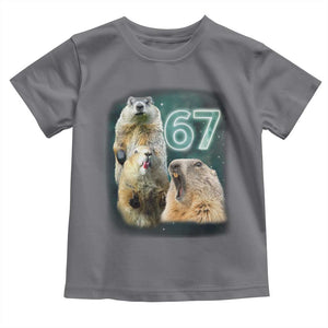 67 Meme Groundhog Toddler T Shirt Howling At The Moon Funny Six Seven Meme Ground Hog Day TS10 Charcoal Print Your Wear