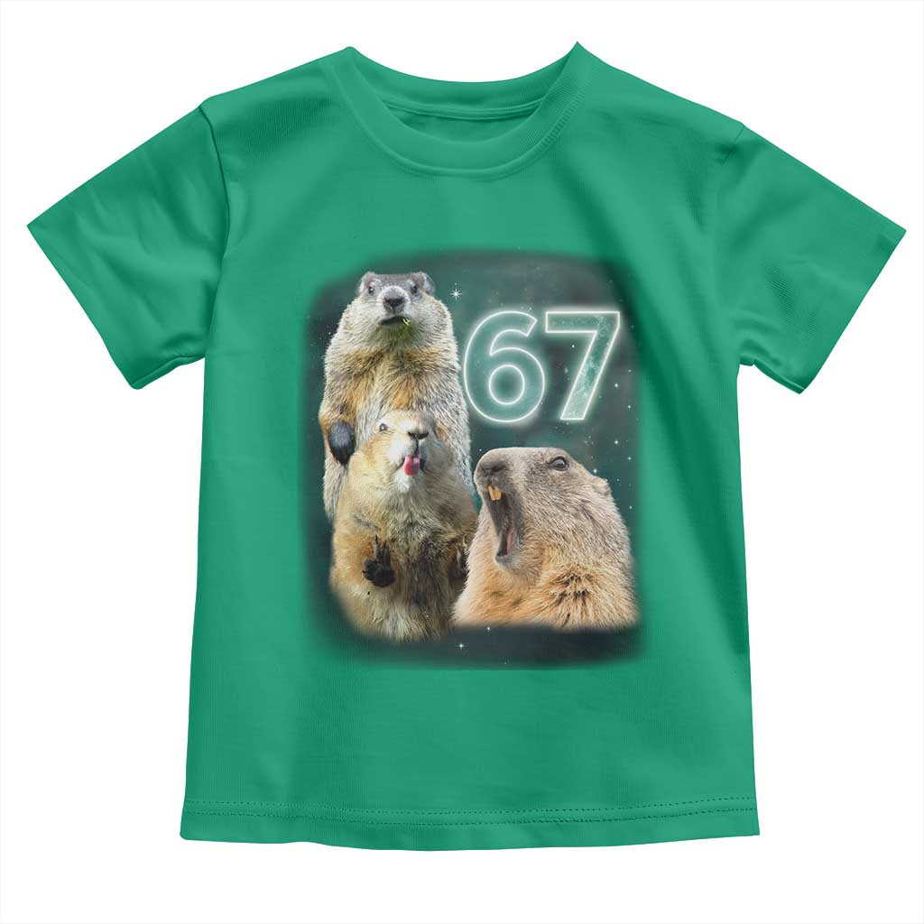 67 Meme Groundhog Toddler T Shirt Howling At The Moon Funny Six Seven Meme Ground Hog Day TS10 Irish Green Print Your Wear