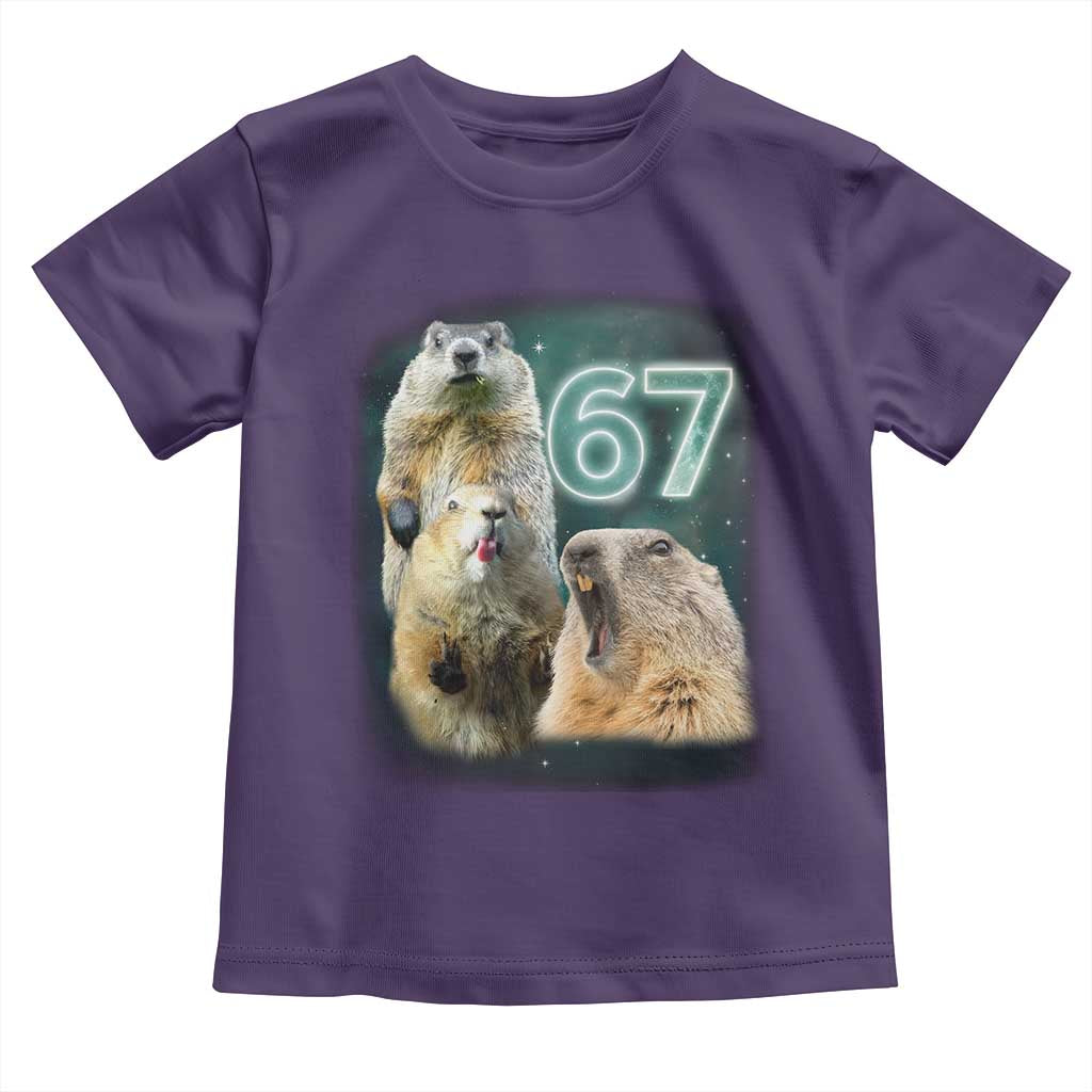 67 Meme Groundhog Toddler T Shirt Howling At The Moon Funny Six Seven Meme Ground Hog Day TS10 Purple Print Your Wear