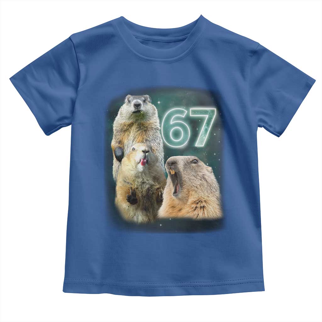 67 Meme Groundhog Toddler T Shirt Howling At The Moon Funny Six Seven Meme Ground Hog Day TS10 Royal Blue Print Your Wear