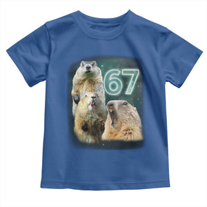 67 Meme Groundhog Toddler T Shirt Howling At The Moon Funny Six Seven Meme Ground Hog Day TS10 Royal Blue Print Your Wear