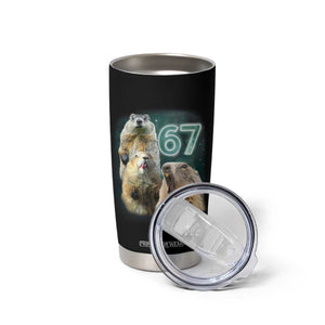 67 Meme Groundhog Tumbler Cup Howling At The Moon Funny Six Seven Meme Ground Hog Day TS10 Print Your Wear