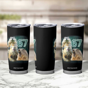 67 Meme Groundhog Tumbler Cup Howling At The Moon Funny Six Seven Meme Ground Hog Day TS10 Print Your Wear