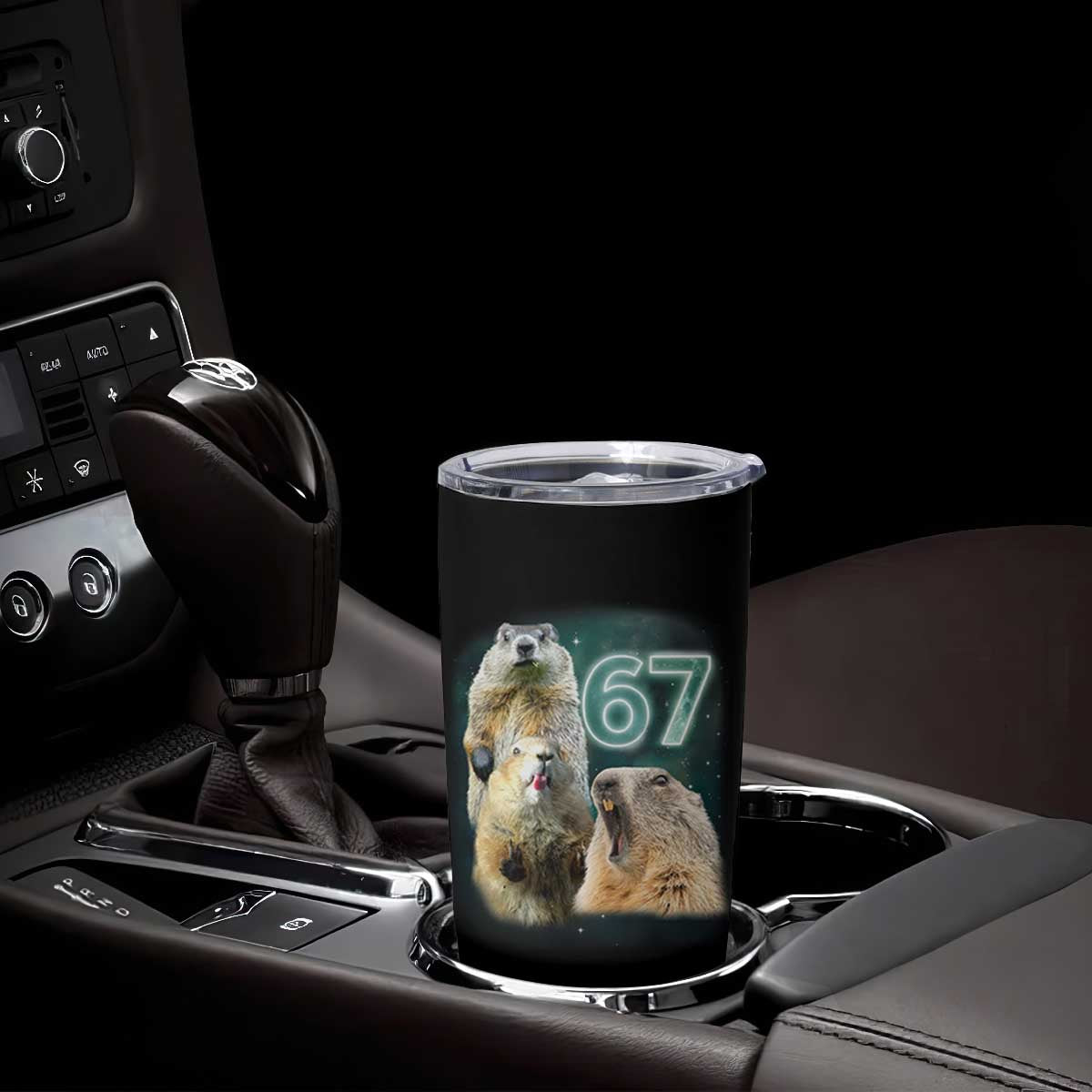 67 Meme Groundhog Tumbler Cup Howling At The Moon Funny Six Seven Meme Ground Hog Day TS10 Print Your Wear