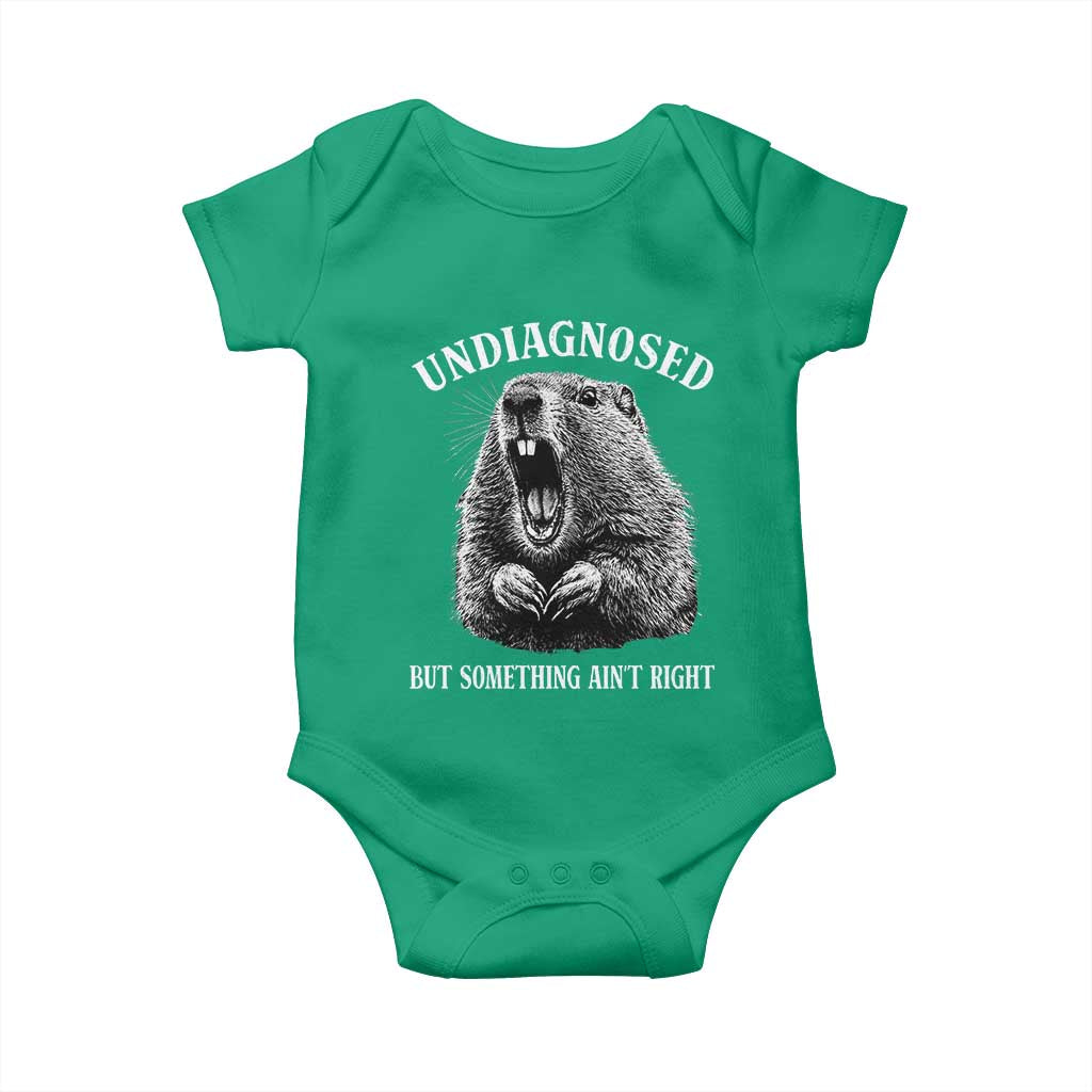 Funny Groundhog Meme Undiagnosed But Something Aint Right Baby Onesie TS10 Irish Green Print Your Wear