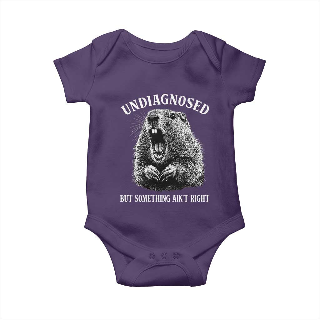 Funny Groundhog Meme Undiagnosed But Something Aint Right Baby Onesie TS10 Purple Print Your Wear