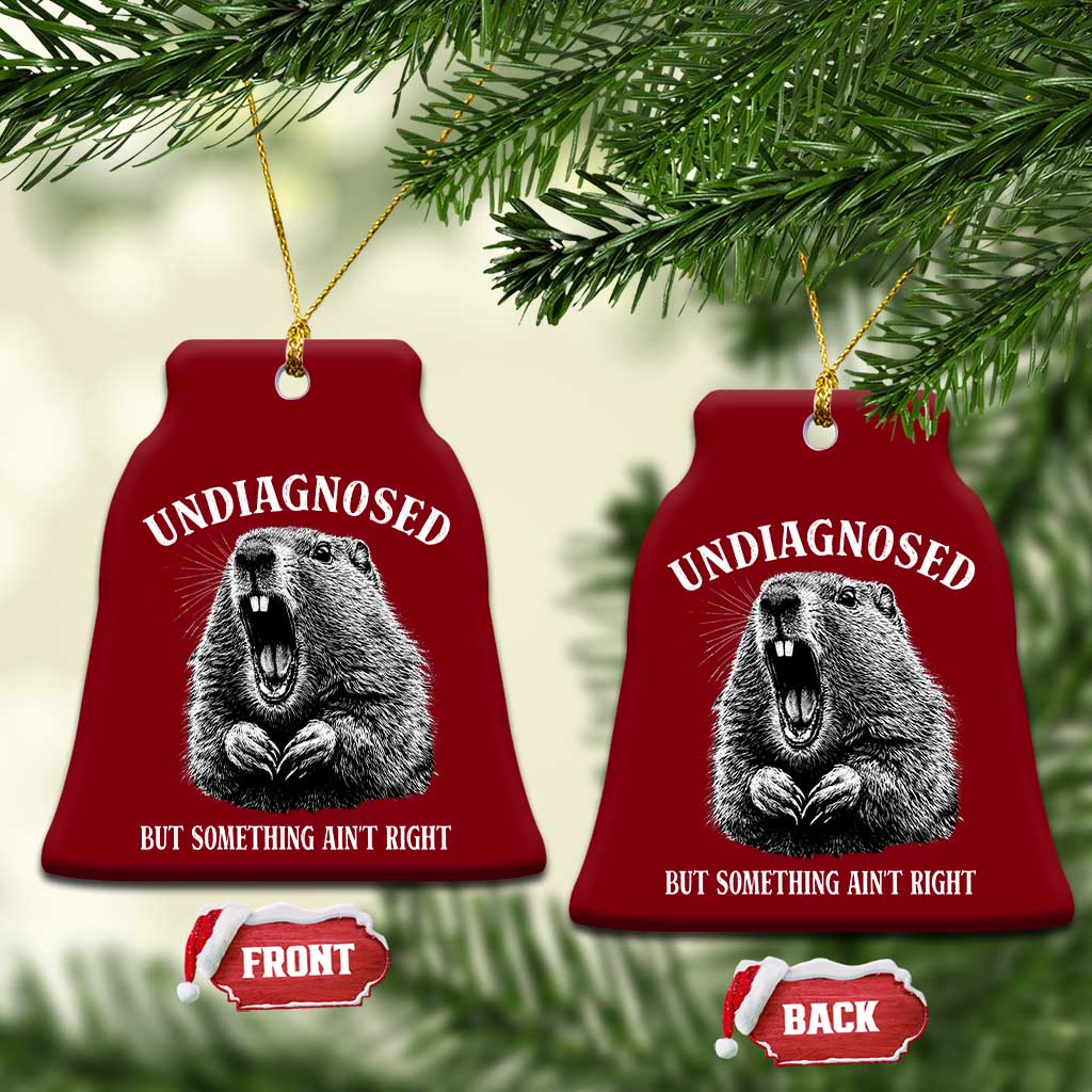 Funny Groundhog Meme Undiagnosed But Something Aint Right Ceramic Ornament TS10 Print Your Wear