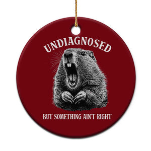 Funny Groundhog Meme Undiagnosed But Something Aint Right Ceramic Ornament TS10 1pc Red Print Your Wear