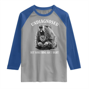 Funny Groundhog Meme Undiagnosed But Something Aint Right Raglan Shirt TS10 Sport Gray Royal Print Your Wear