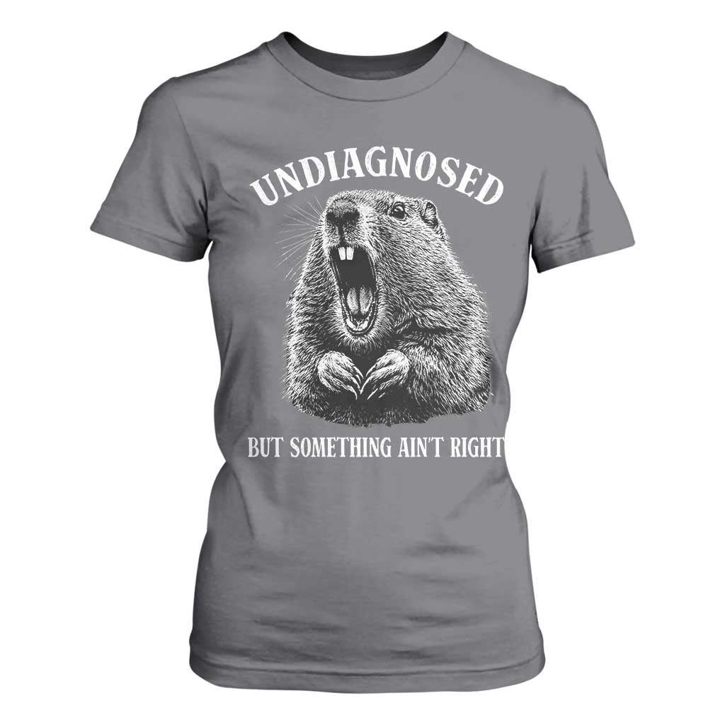 Funny Groundhog Meme Undiagnosed But Something Aint Right T Shirt For Women TS10 Charcoal Print Your Wear