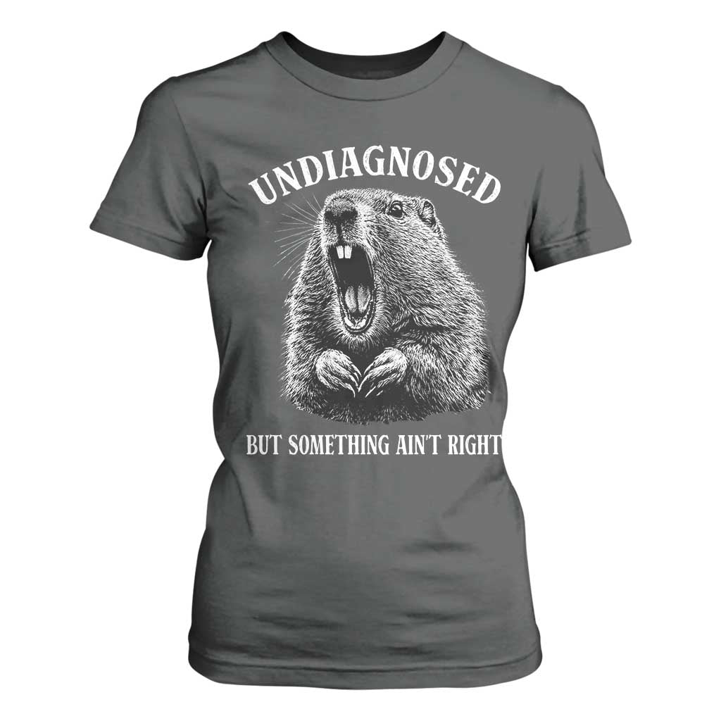 Funny Groundhog Meme Undiagnosed But Something Aint Right T Shirt For Women TS10 Dark Heather Print Your Wear