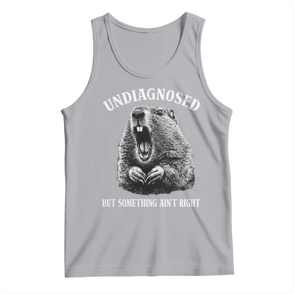Funny Groundhog Meme Undiagnosed But Something Aint Right Tank Top TS10 Athletic Heather Print Your Wear