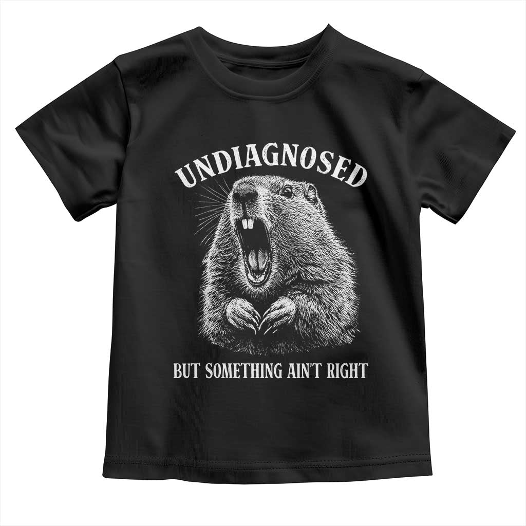 Funny Groundhog Meme Undiagnosed But Something Aint Right Toddler T Shirt TS10 Black Print Your Wear
