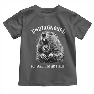Funny Groundhog Meme Undiagnosed But Something Aint Right Toddler T Shirt TS10 Dark Heather Print Your Wear