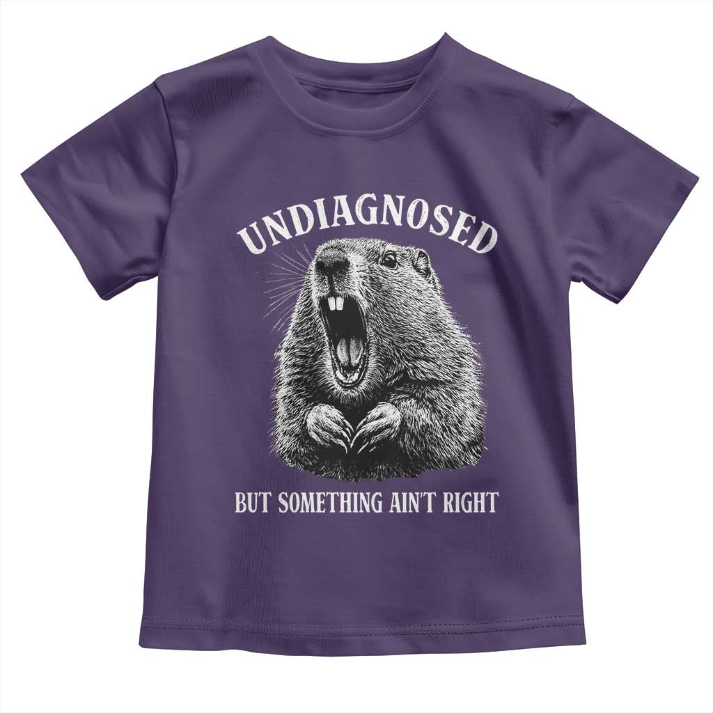 Funny Groundhog Meme Undiagnosed But Something Aint Right Toddler T Shirt TS10 Purple Print Your Wear