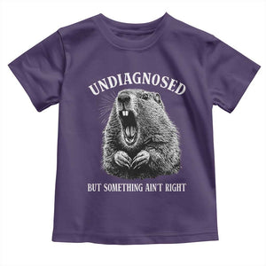 Funny Groundhog Meme Undiagnosed But Something Aint Right Toddler T Shirt TS10 Purple Print Your Wear