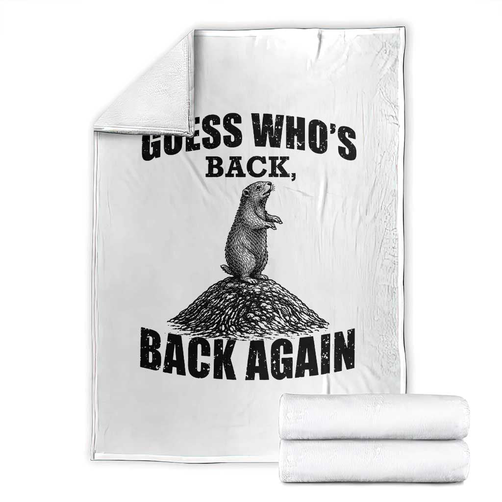 Funny Groundhog Day Throw Blanket Retro Guess Whos Back TS10 White Print Your Wear