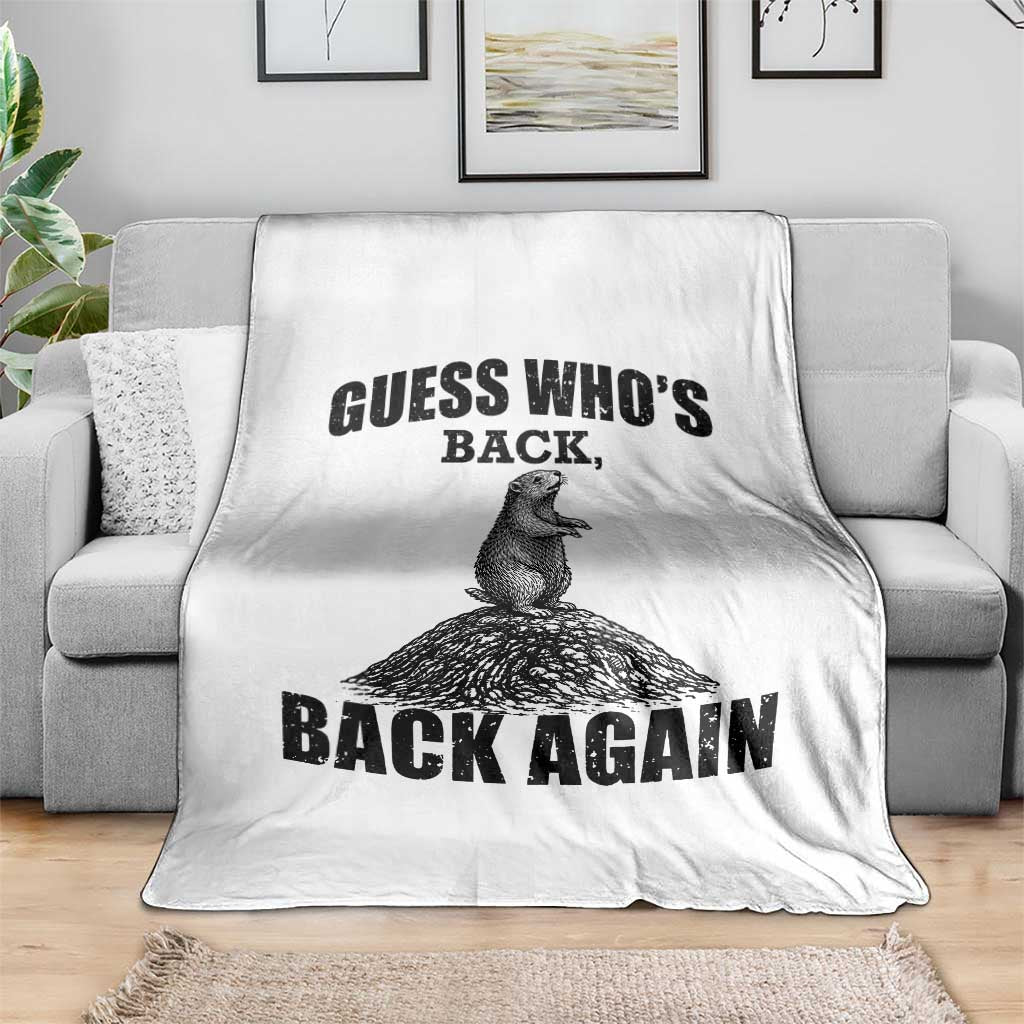 Funny Groundhog Day Throw Blanket Retro Guess Whos Back TS10 Print Your Wear