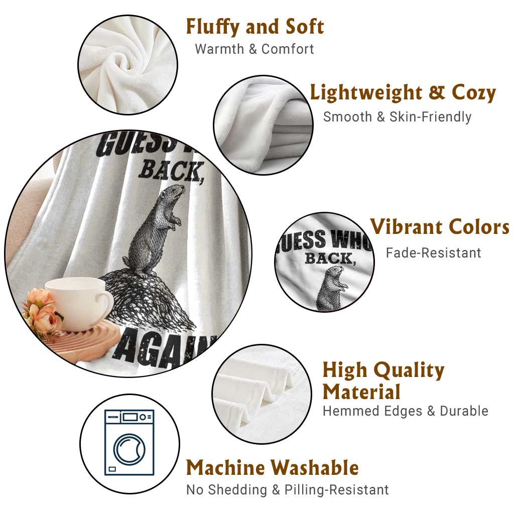 Funny Groundhog Day Throw Blanket Retro Guess Whos Back TS10 Print Your Wear